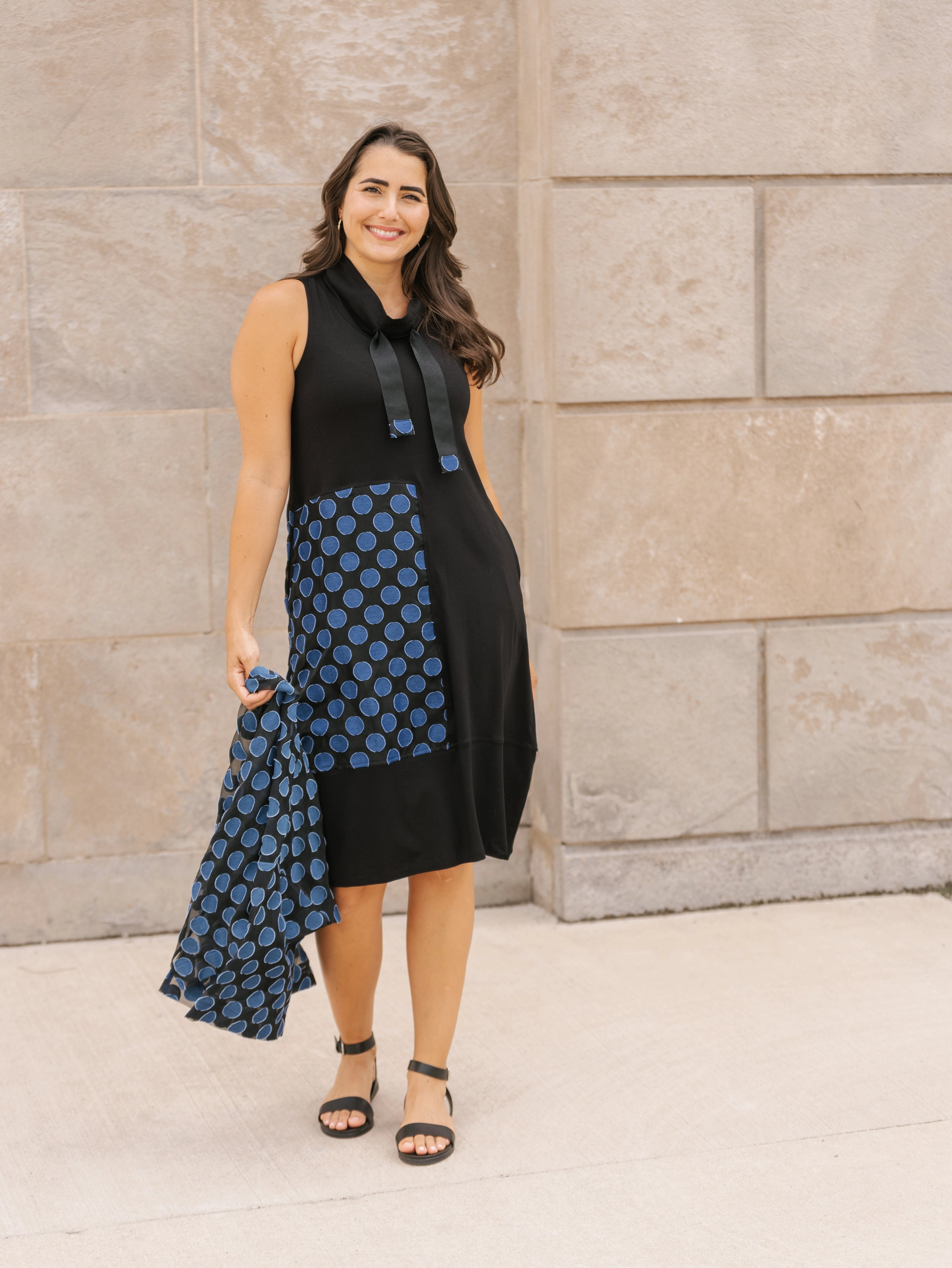 Adjustable Waistband Ribbon Dress
