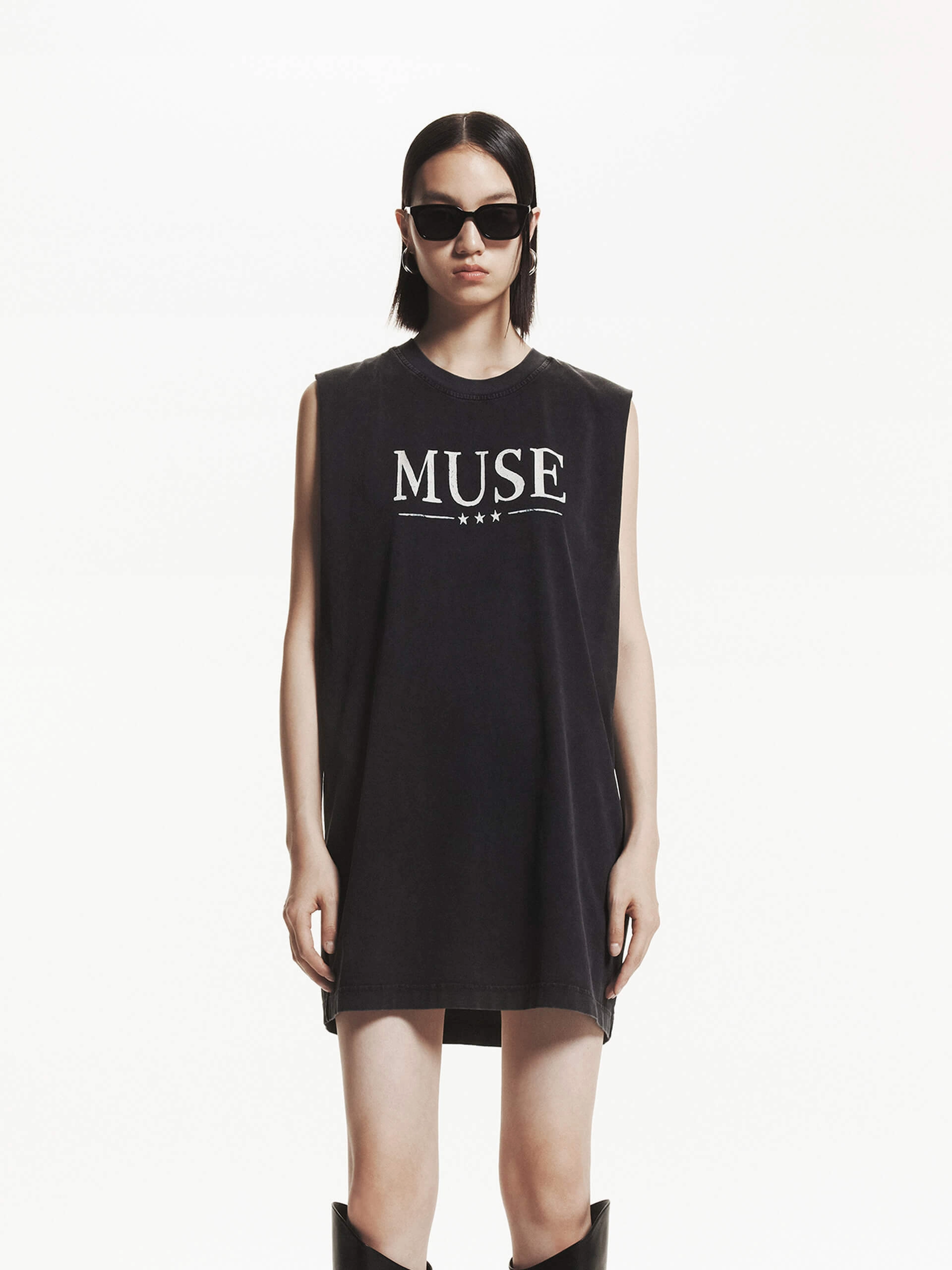 Mood Edge Light Blend Cotton Sleeveless Mini Dress