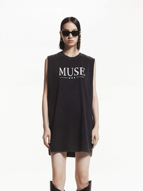 Mood Edge Light Blend Cotton Sleeveless Mini Dress