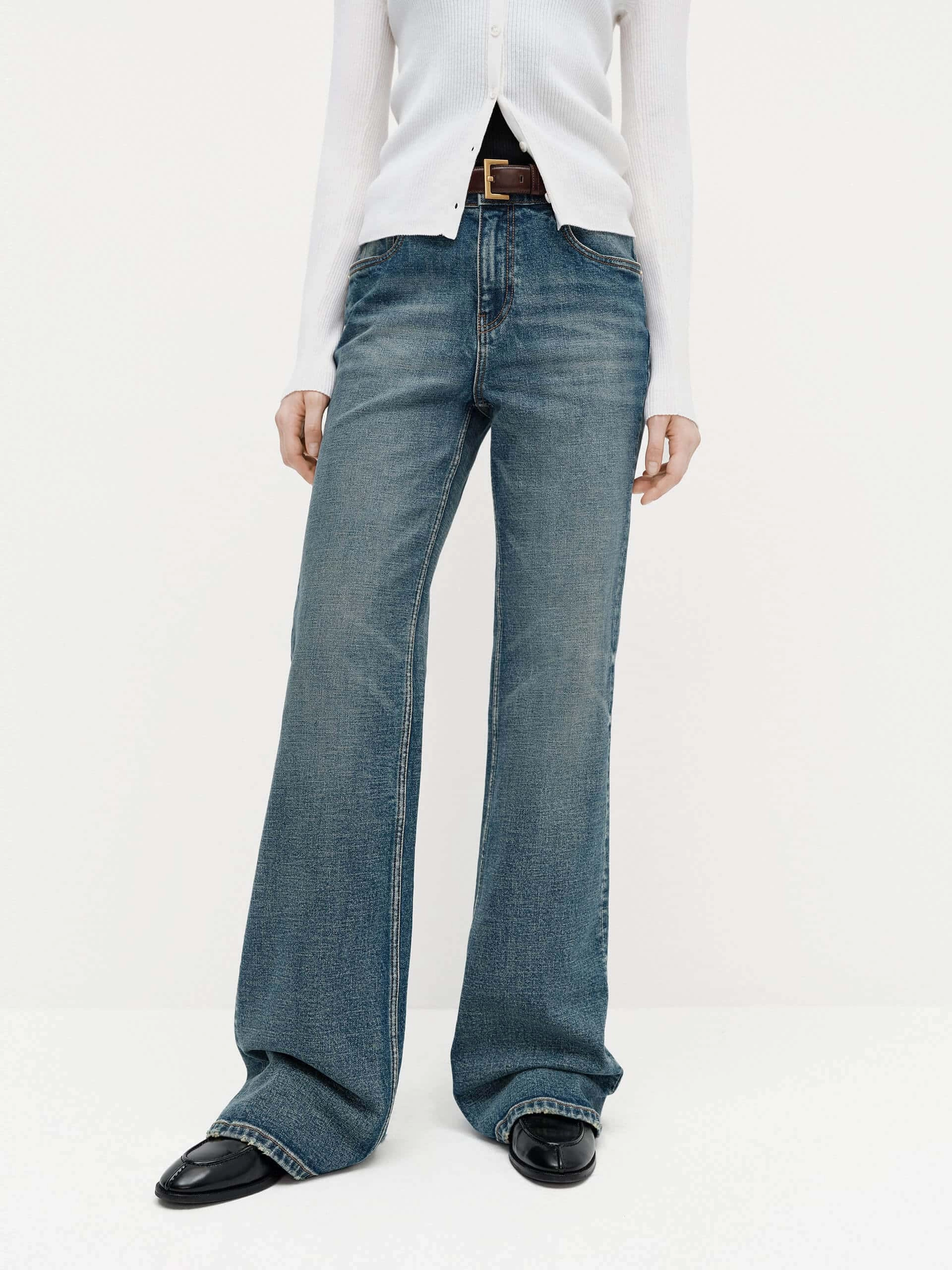Ripped Hem Cotton Jeans Weekend Vibes Stretch Minimalist