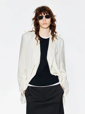 Peak Lapel Structured Blazer Classic Fit UV Protective Layer