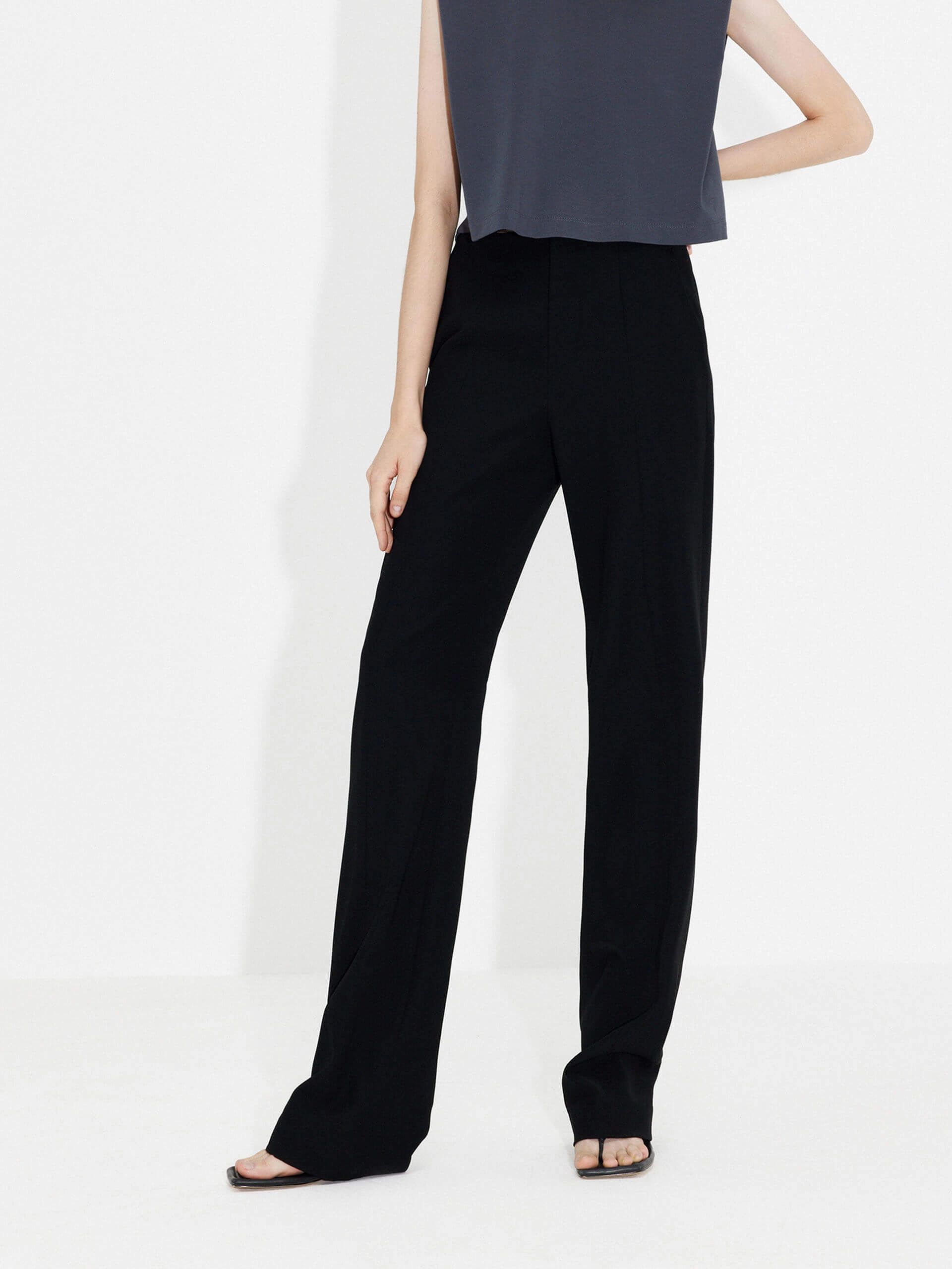 Tie Waist Straight Pants Perfect Length Outdoor Style