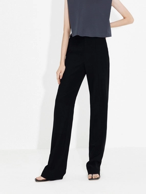 Versatile Look ReflectiveTrim Tie Waist Straight Pants