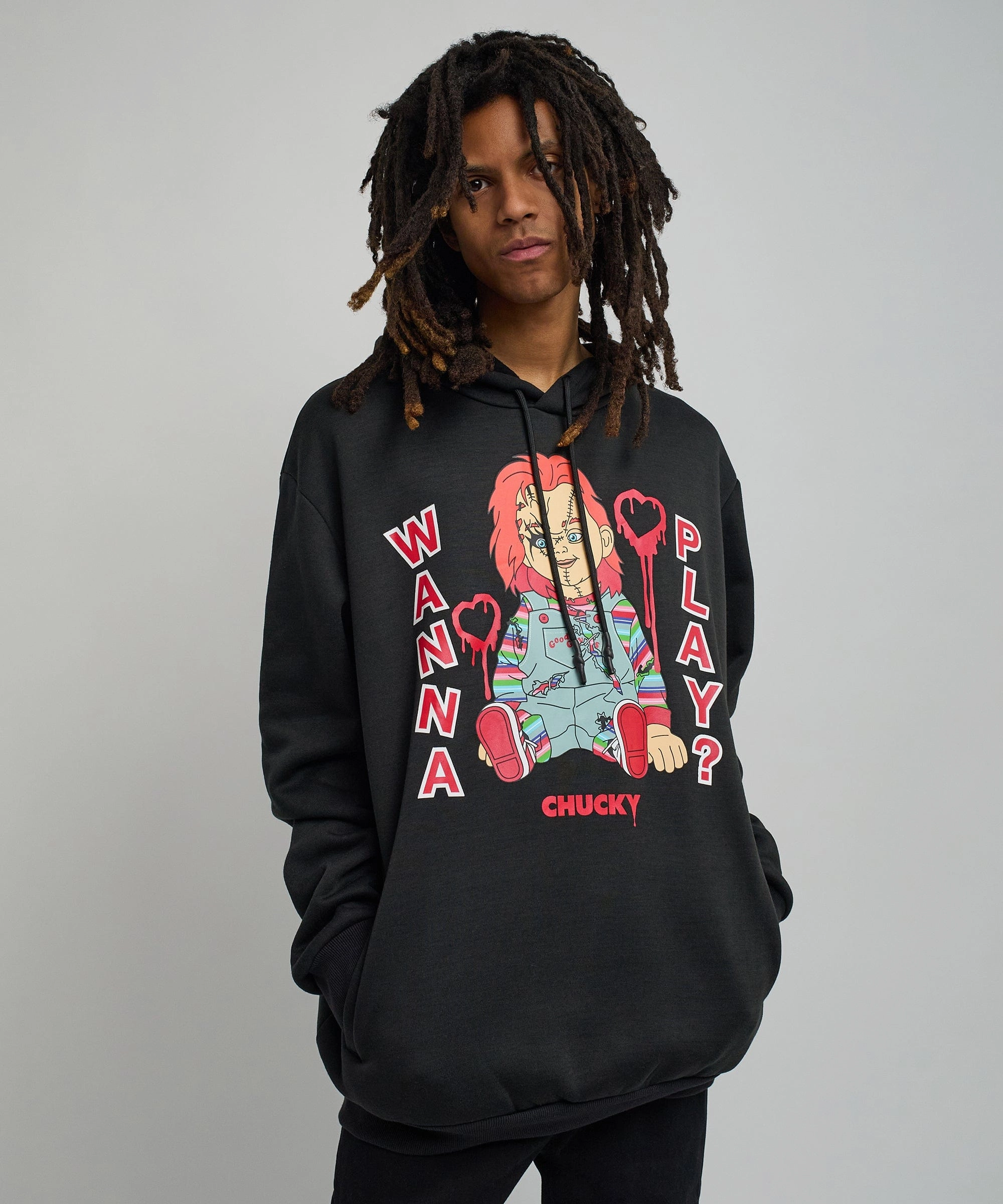 Snag Resistant Surface Chucky Blocks Graphic Print Hoodie