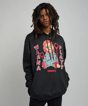 Snag Resistant Surface Chucky Blocks Graphic Print Hoodie