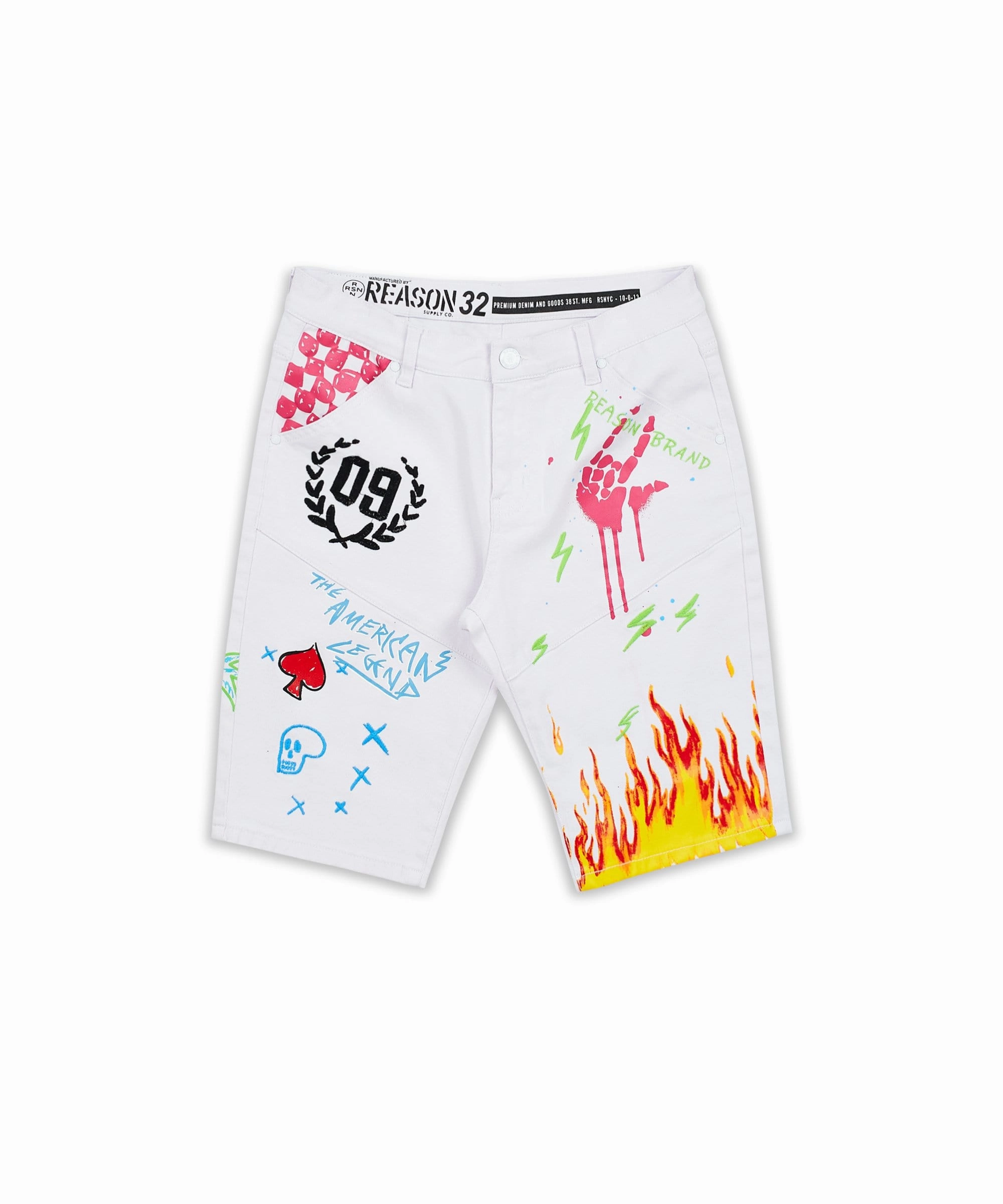 Mesh Panel Details Beach Rider Denim Shorts