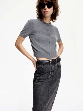 LightweightConstruction Crystal Detail Knit Cardigan