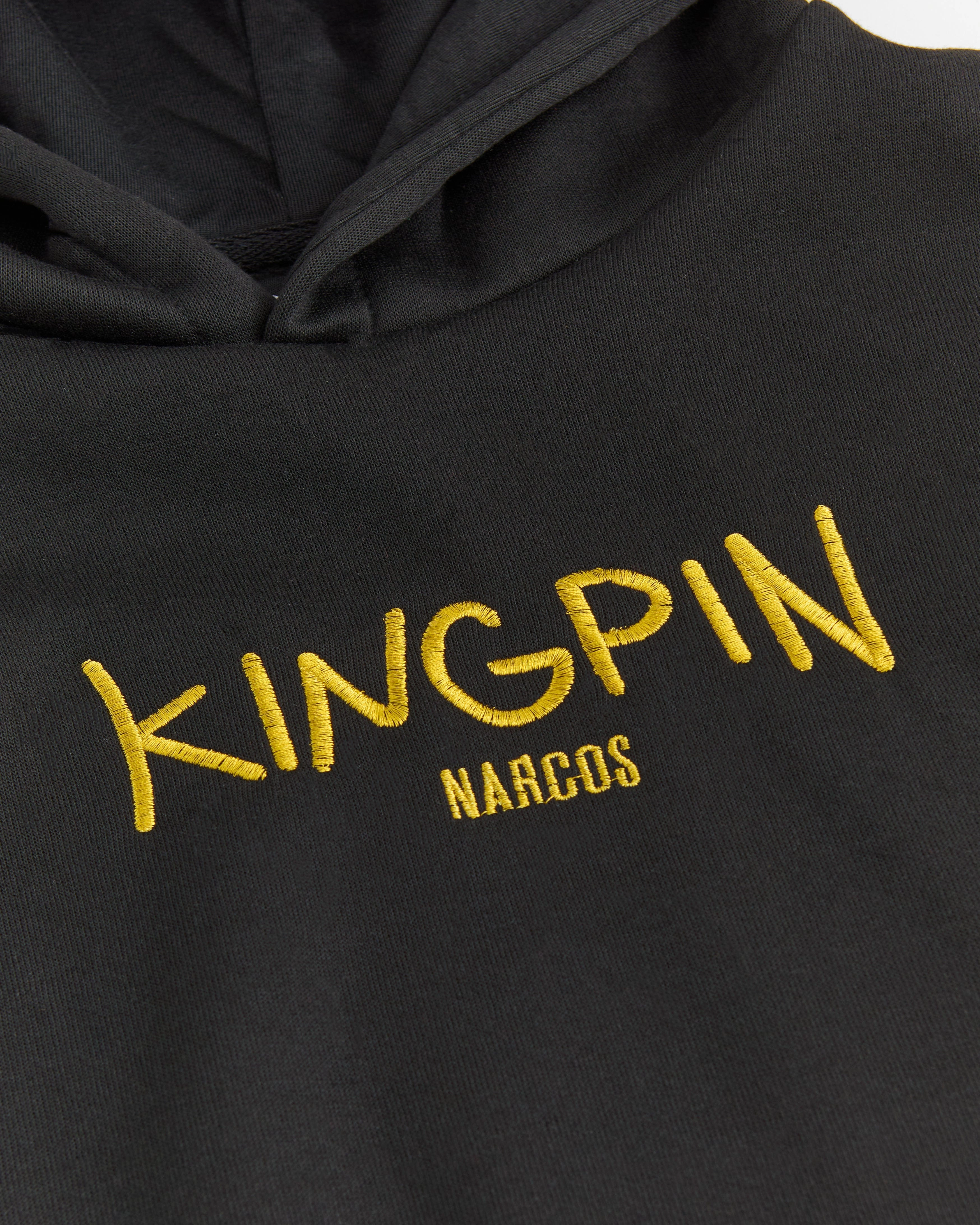 Narcos Kingpin Fleece Hoodie - Black ZipClosure Slim Silhouette