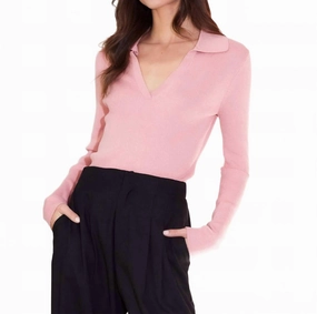 Rory V-Neck Knit Sweater In Rose Quick Drying Technology Everyday Wear