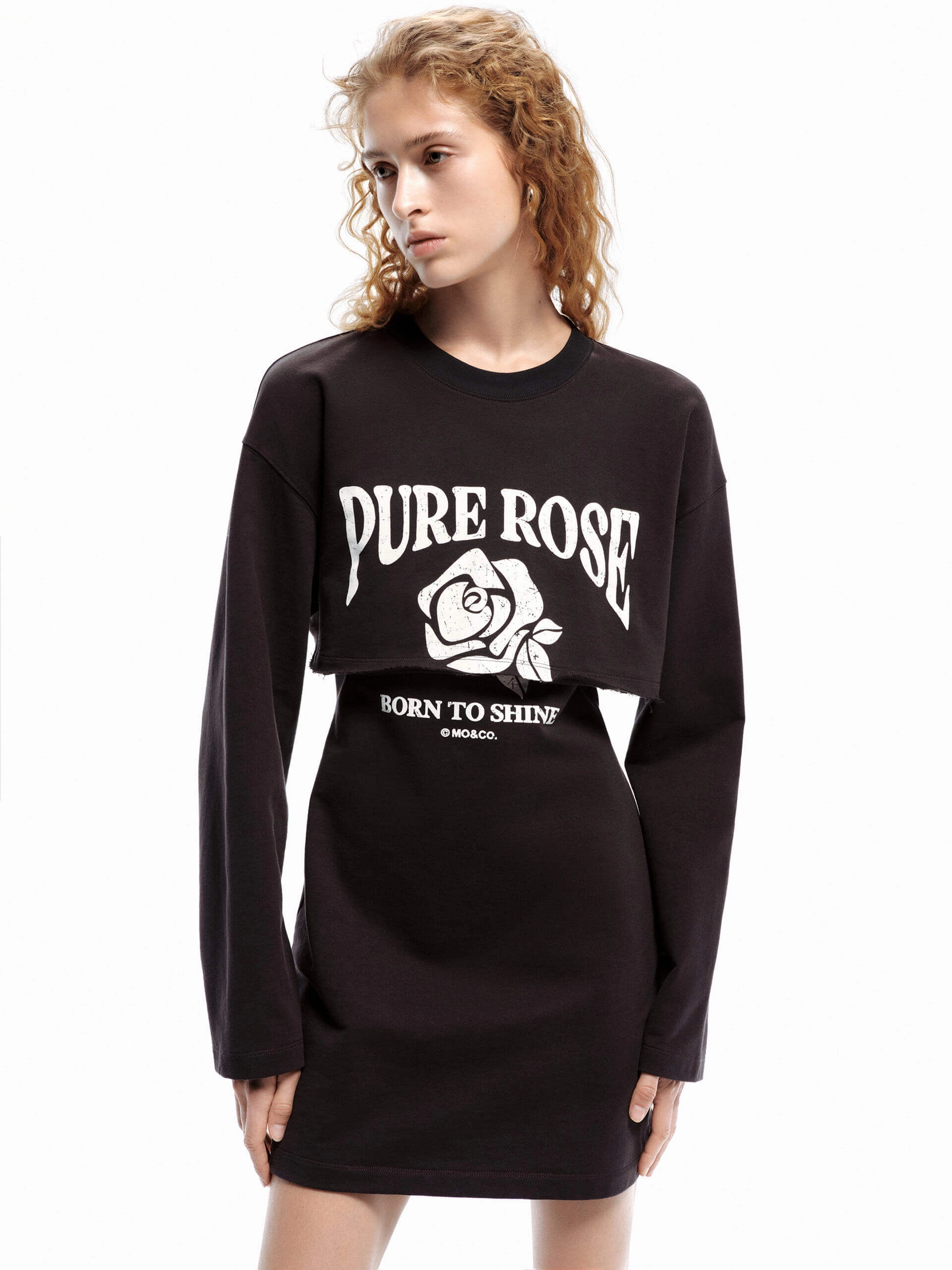 Rose Pattern Tank Dress Figure-Skimming