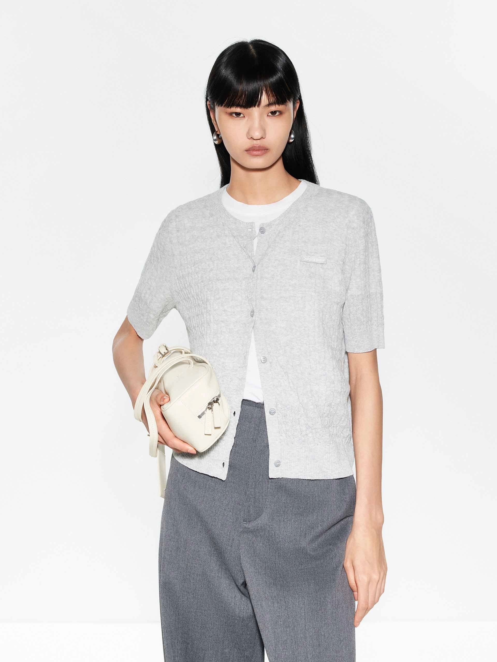 Round Neck Knitted Cardigan UV protection layer Multi Panel Construction