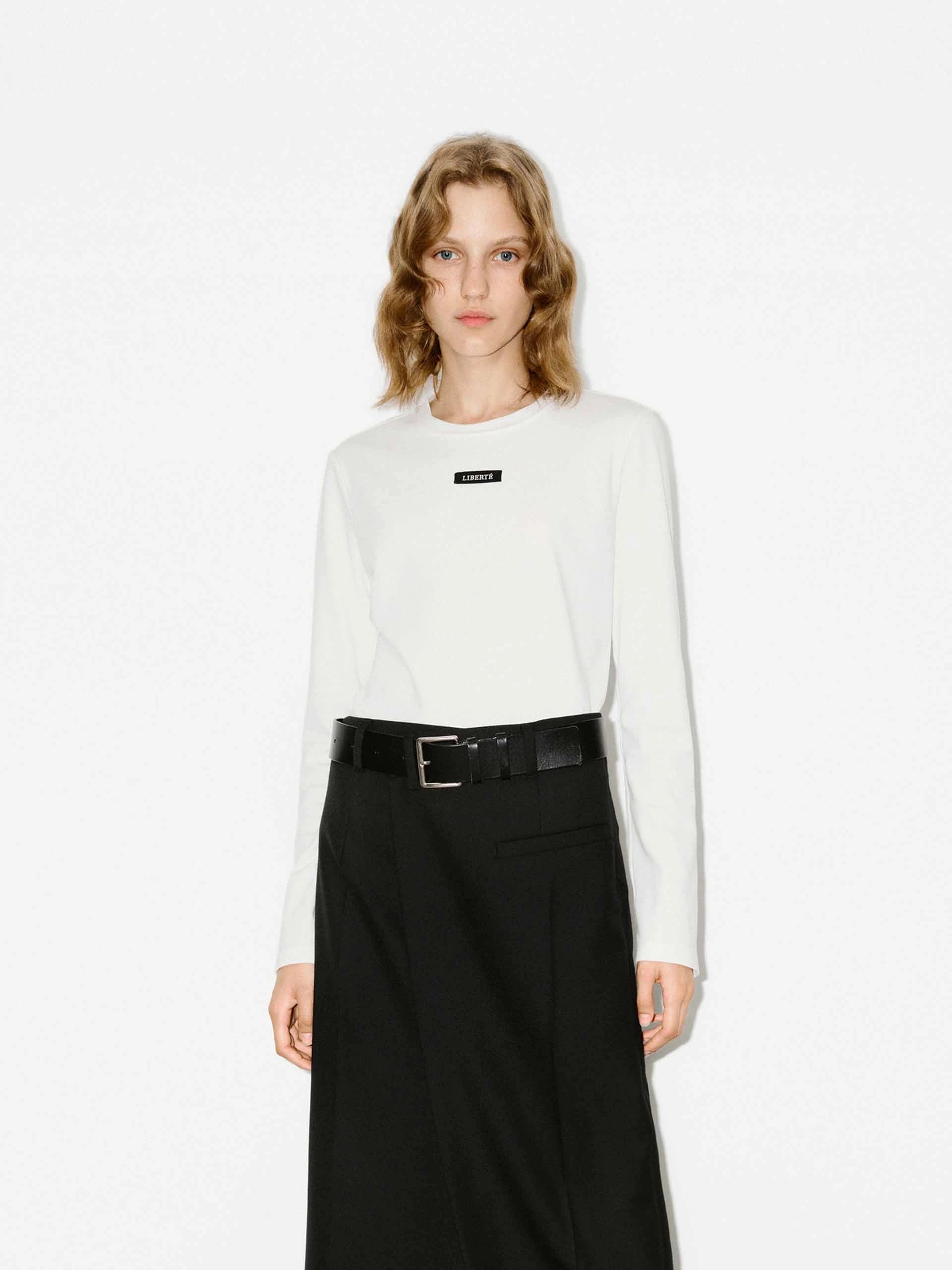 Anti Odor Treatment Round Neck Letter T-shirt