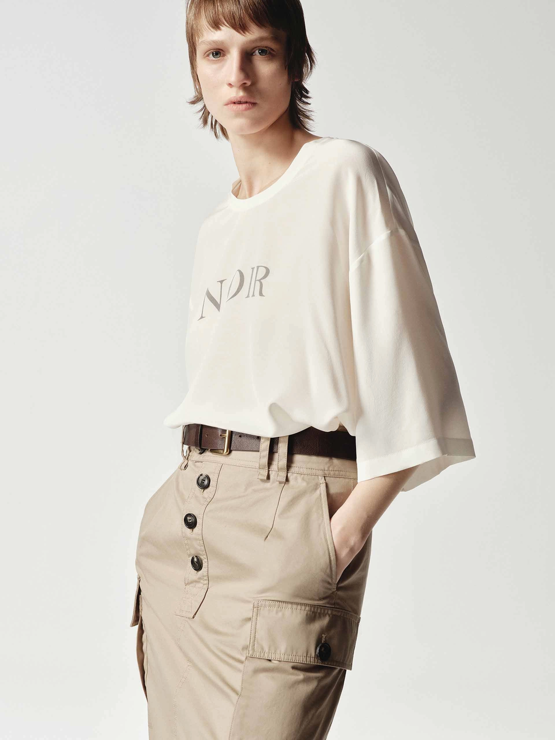 Round Neck Silk Top Thermoregulating Fabric