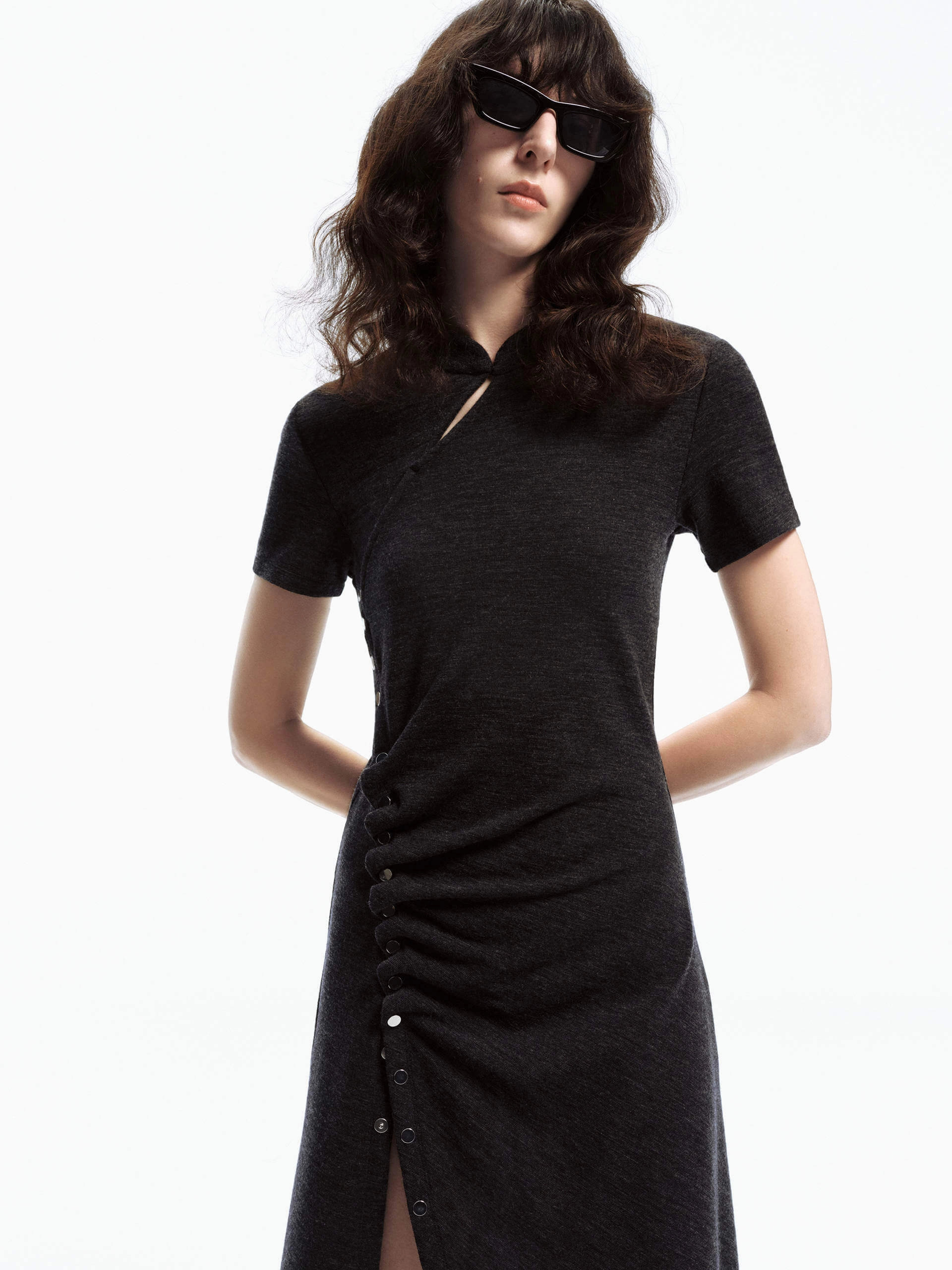 Knitted Wool Midi Dress Versatile dress for layering Sunset Glow