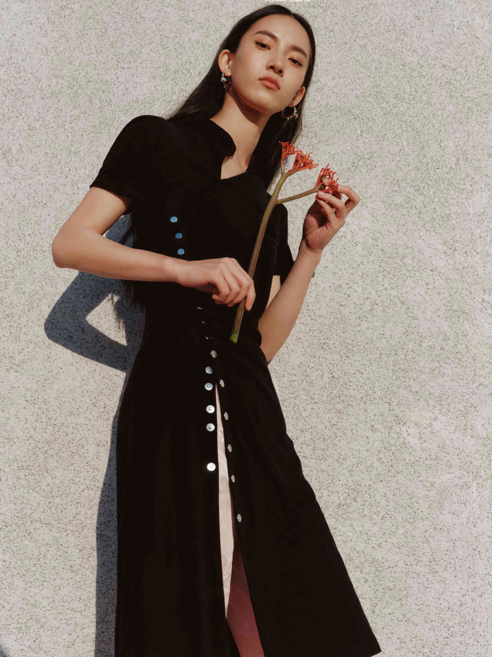 Knitted Wool Midi Dress Feminine fit-and-flare silhouette Tie-Detail