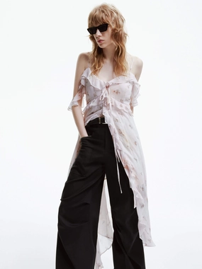 Natural Layers All Wear Ruffle Chiffon Midi Dress