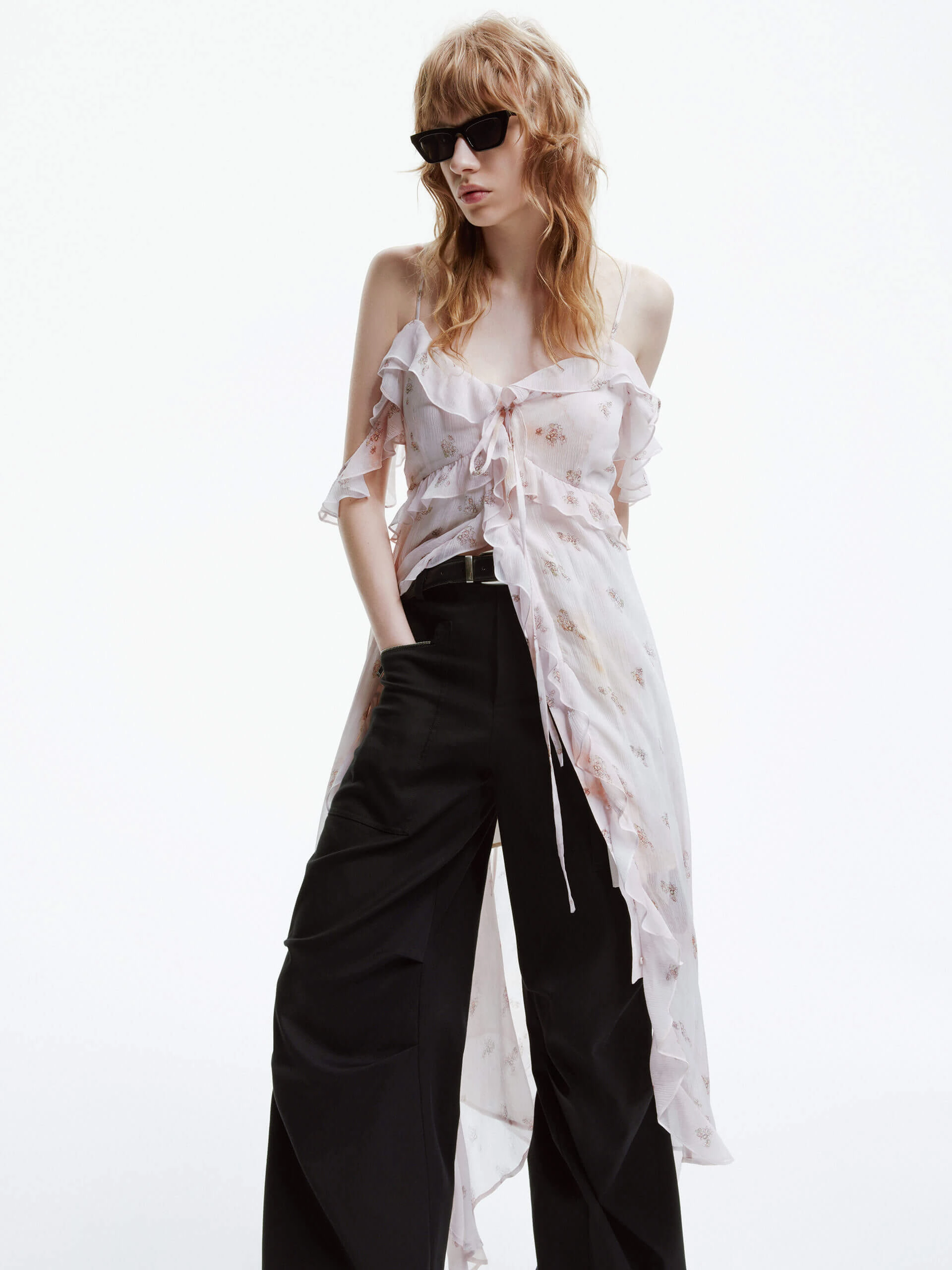Natural Layers All Wear Ruffle Chiffon Midi Dress