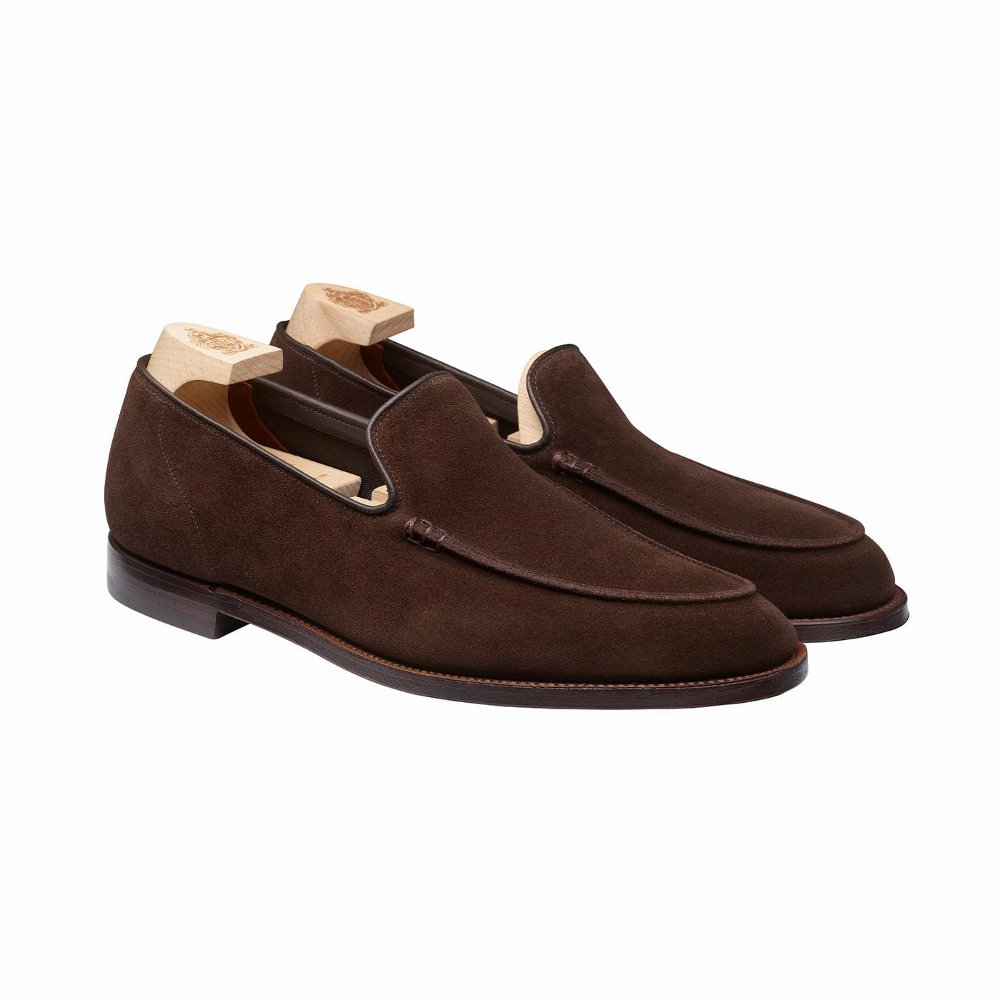 Salcombe Dark Brown Suede Safe Firm Breathable Slip-Ons