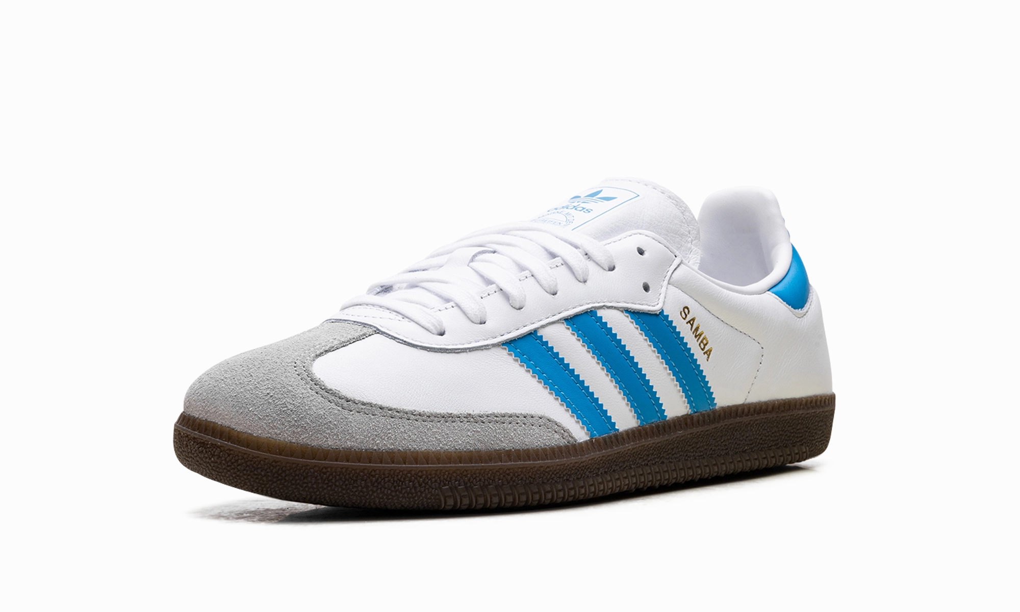 Even weight distribution Japan Line Samba OG "White Shock Cyan"