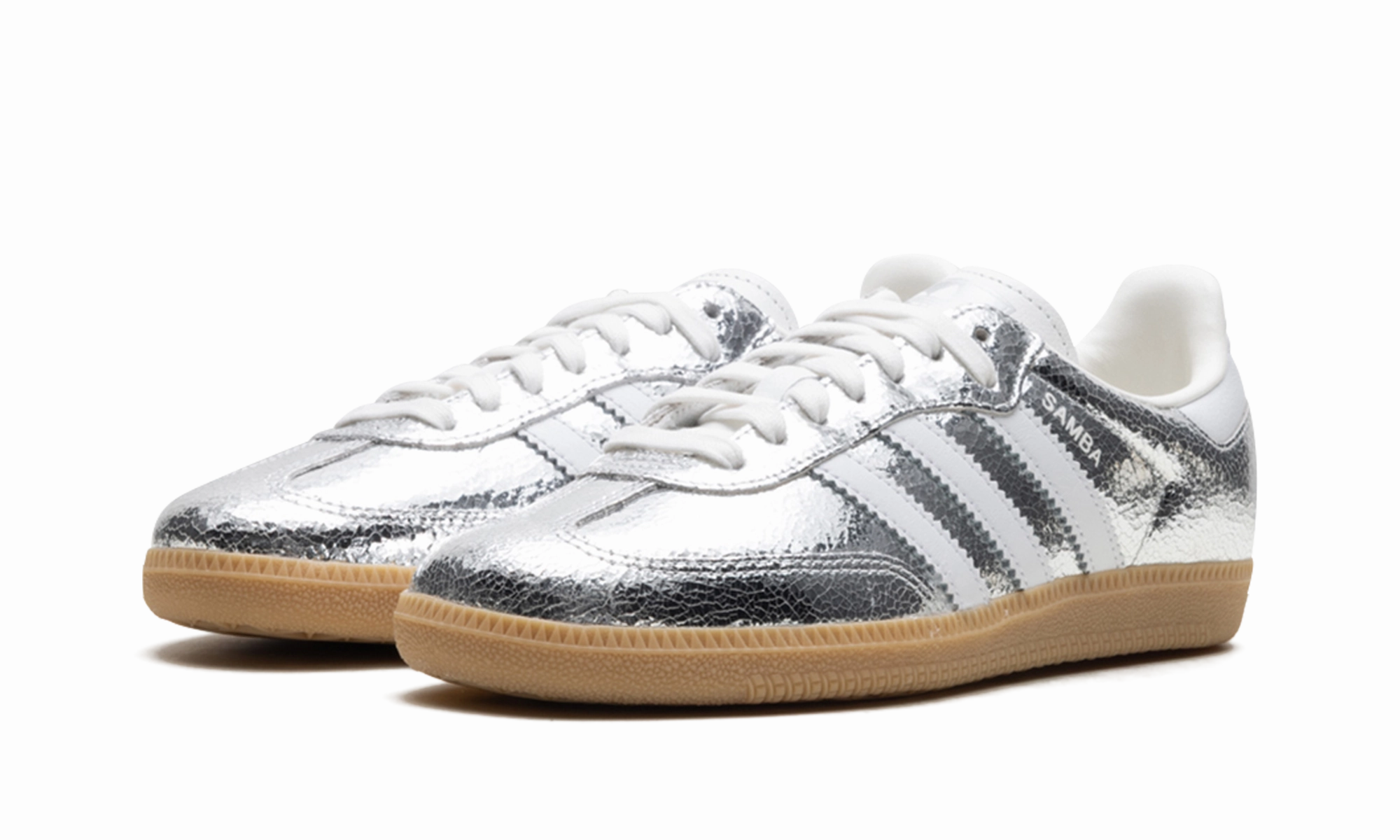 Samba OG WMNS "Silver Metallic Cracked Leather" Tidy Lines Wave Run