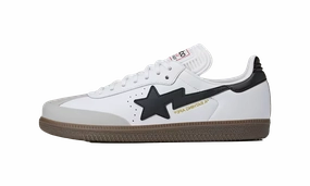 Samba "Bape - White Black" Urban Fashion Wear resistant