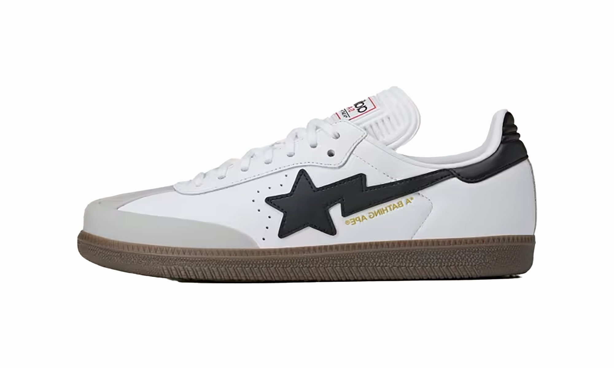 Samba "Bape - White Black" Urban Fashion Wear resistant