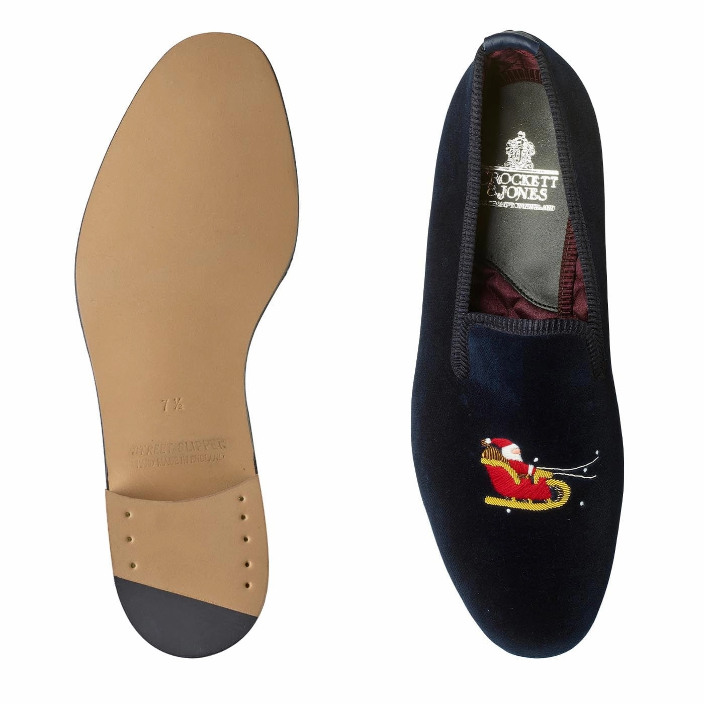 Easy Footwear Temperature Regulating Santa Navy Velvet