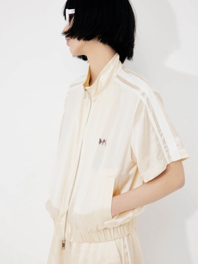 Lightweight Layering Option Satin Casual Jacket