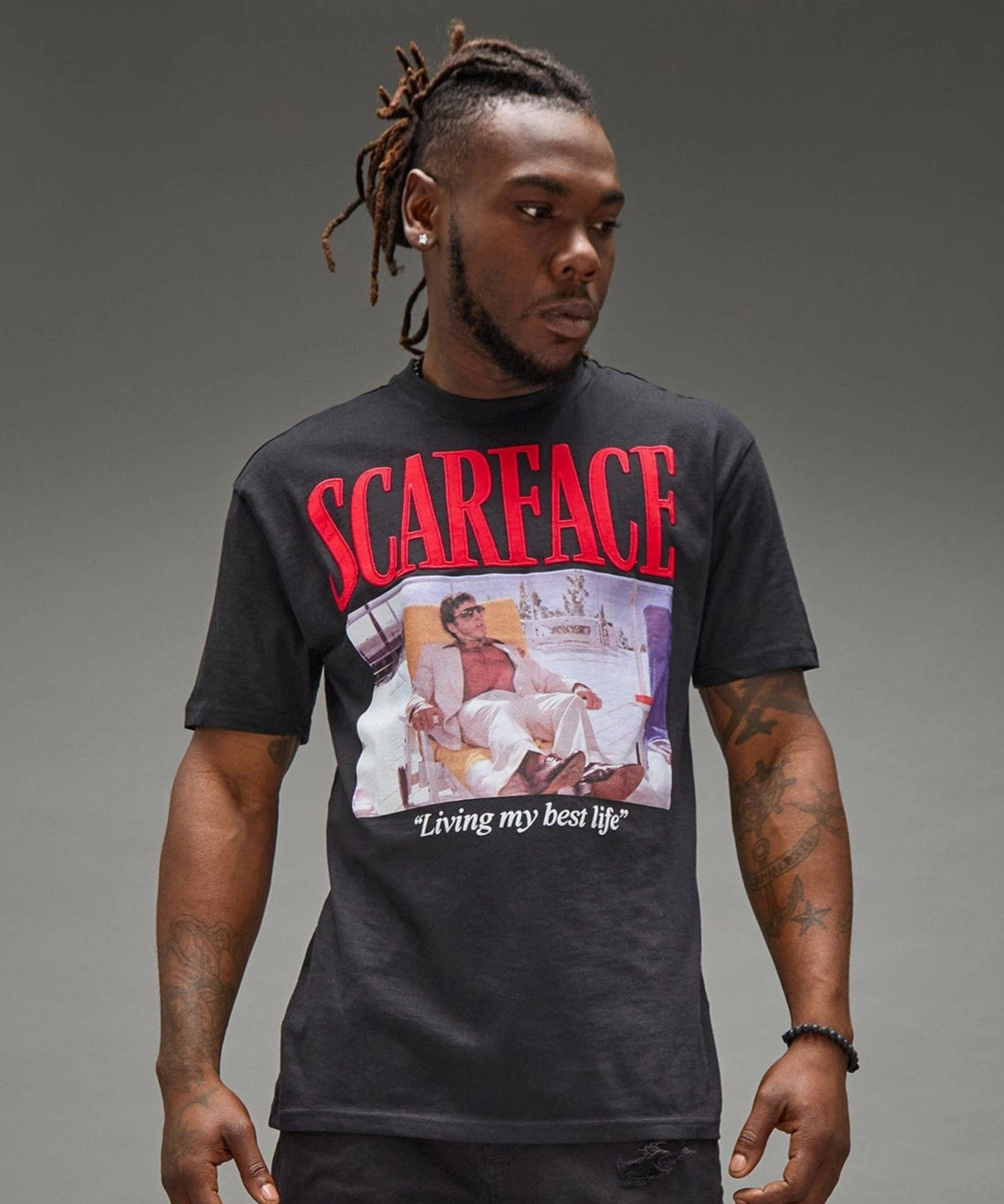 AbrasionResistantEdging MeshVentilation Scarface Best Life Short Sleeve Tee