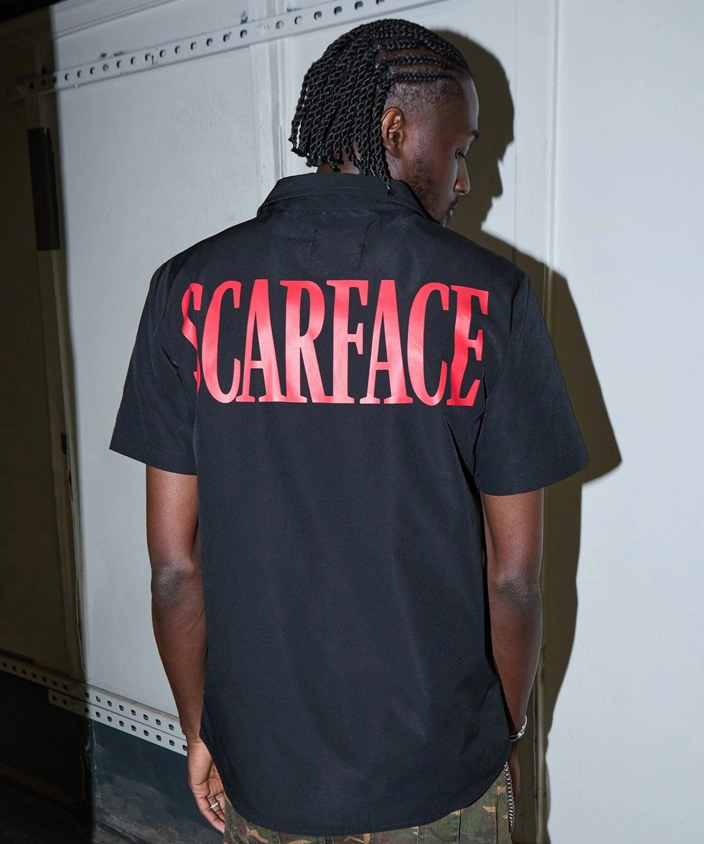 Anti Pilling Scarface Mechanics Short Sleeve Shirt - Black