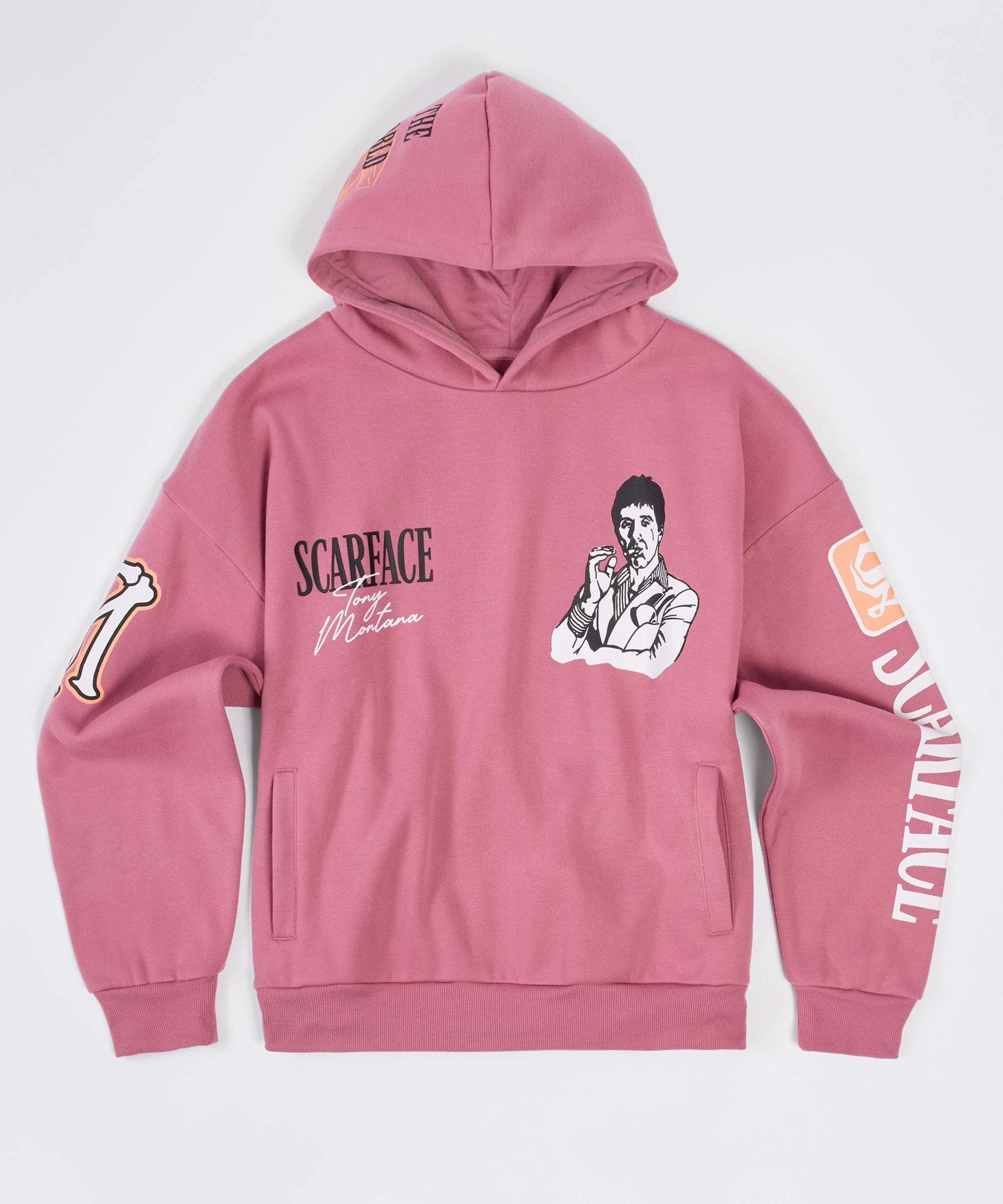 Zero Waste Cut Pattern Scarface Muted Hoodie - Mauve