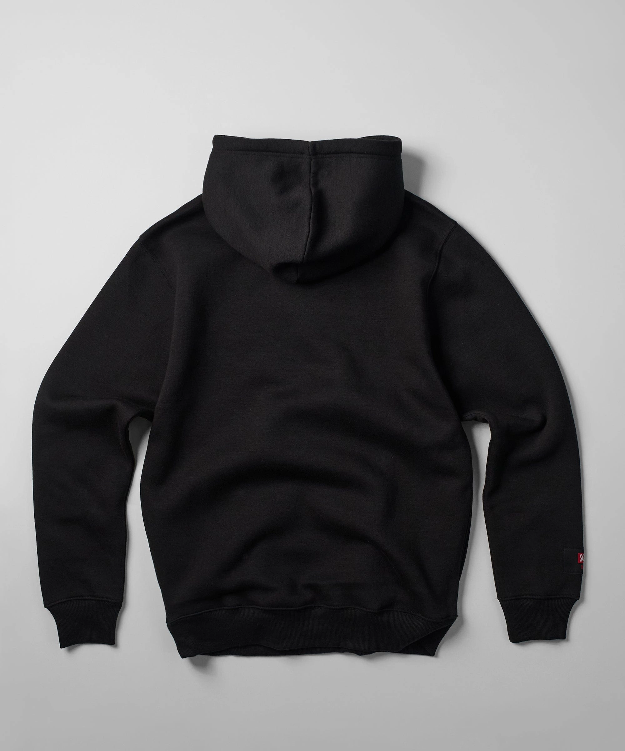 WideNeckline SlimFitAdaptation Scarface Old English Chenille Hoodie - Black