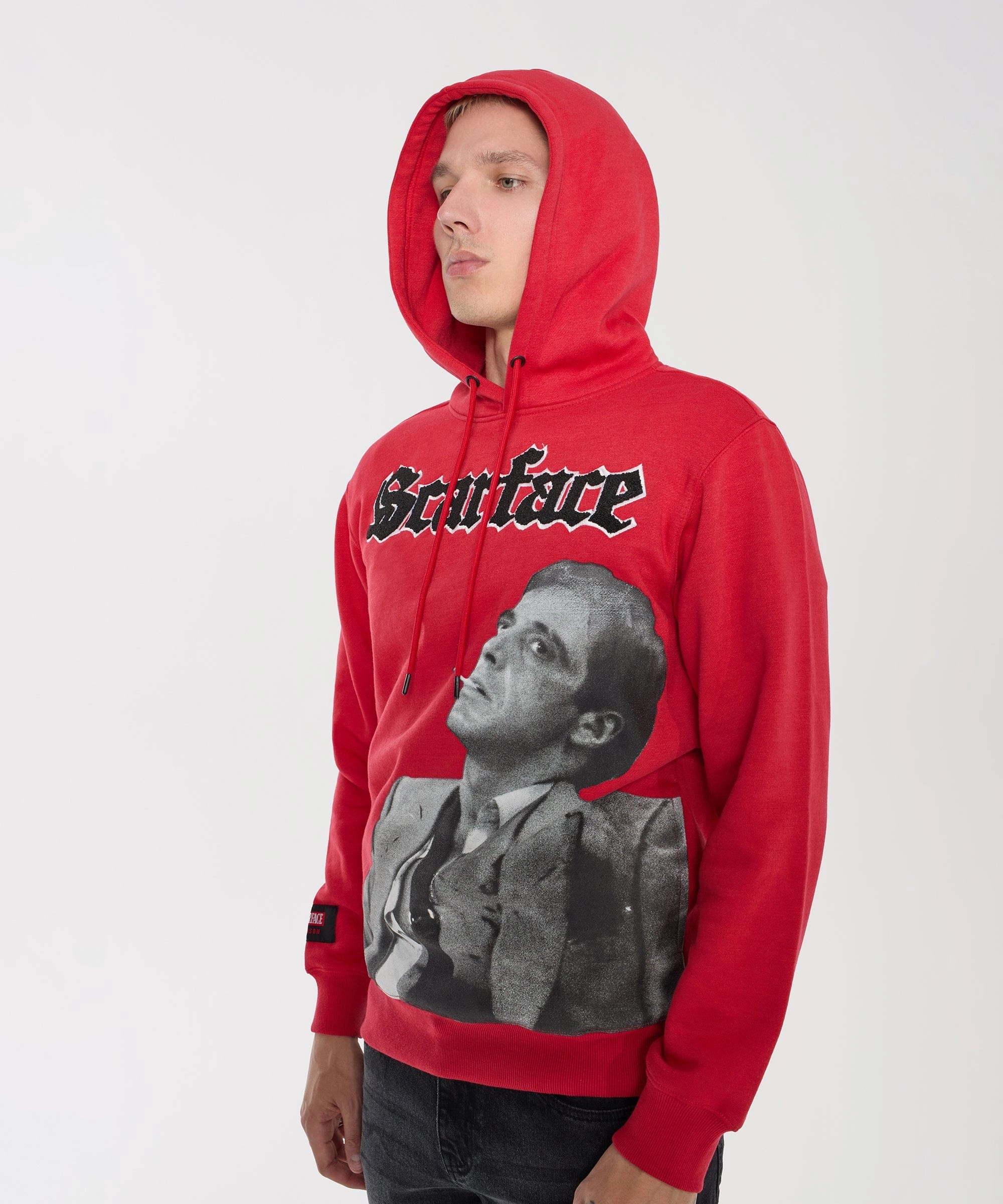 Basic Sweatshirt Scarface Old English Chenille Hoodie - Red