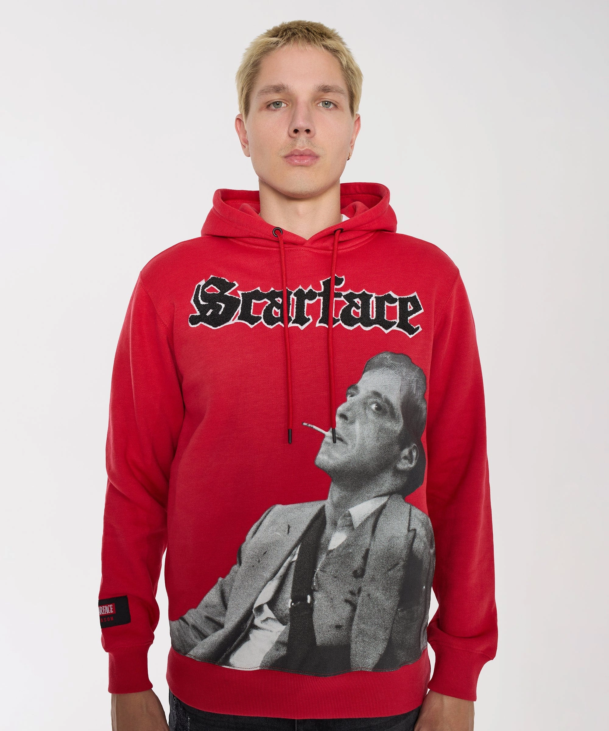 Cozy Cardigan Fashionable Shirt Scarface Old English Chenille Hoodie - Red