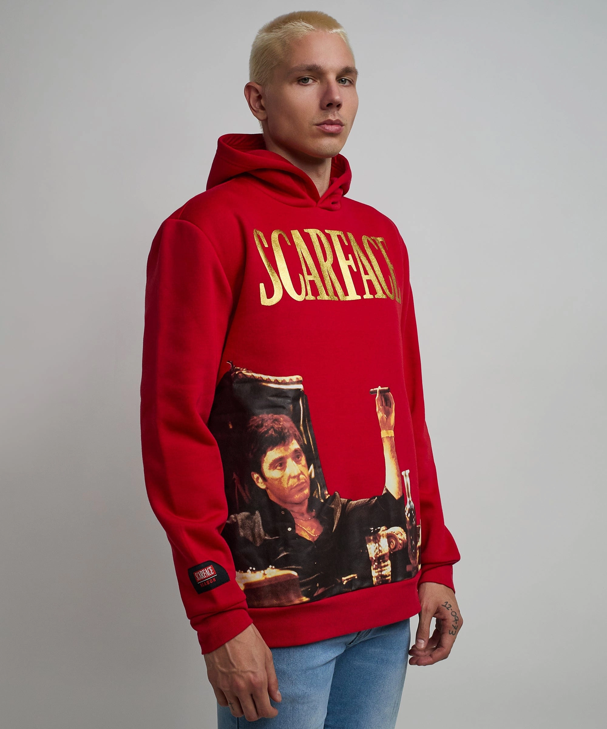 DurableWeave Scarface Photo Print Hoodie - Red