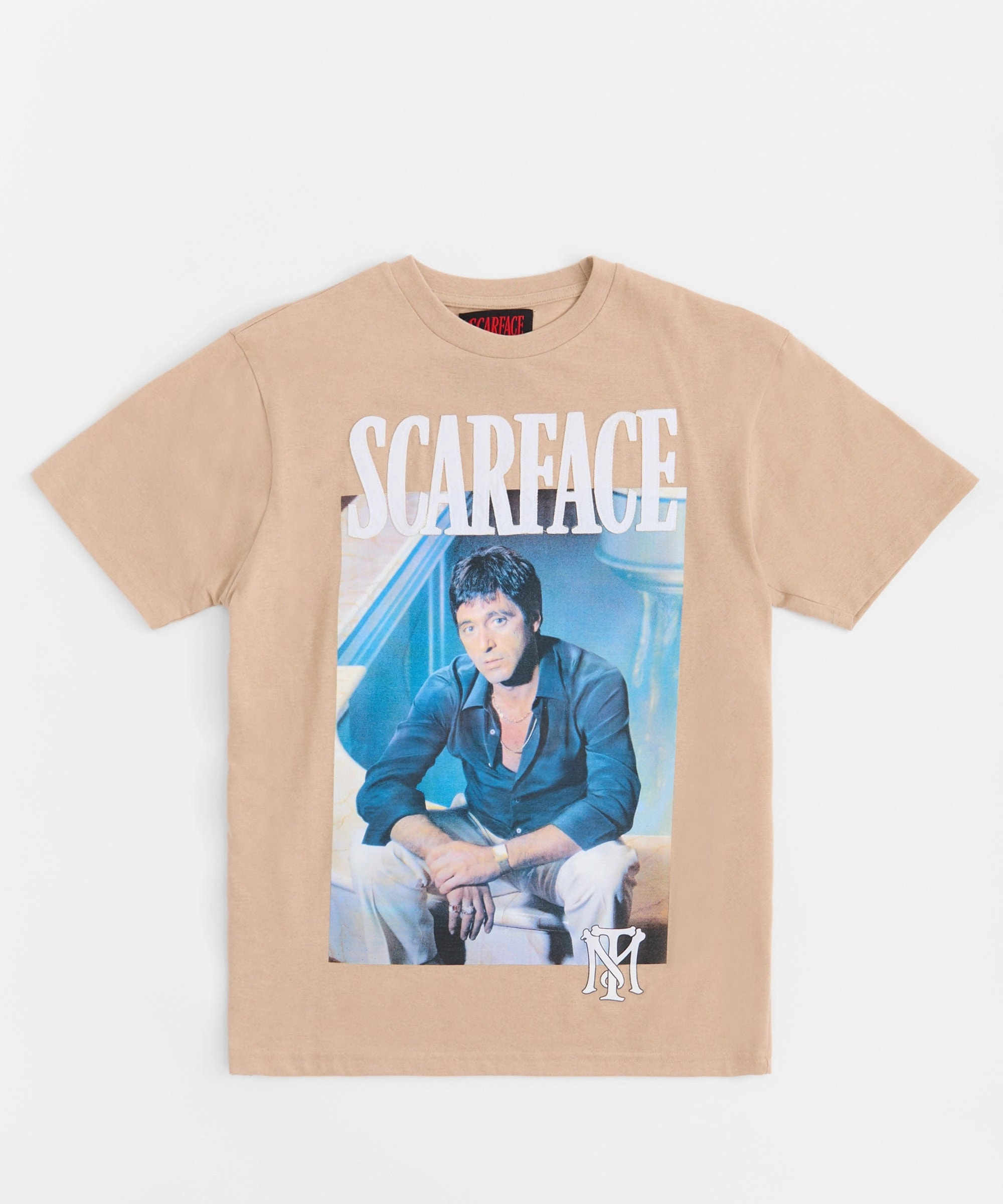 Casual Pullover Scarface Short Sleeve Tee - Khaki