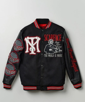 Scarface The World Varsity Jacket - Black Travel Must