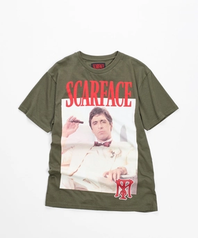 Scarface White Suit Short Sleeve Tee - Olive Green Compact TravelFriendly Design AntiSnag Fabric
