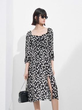 Dreamy Motion Silk Blend Midi Dress