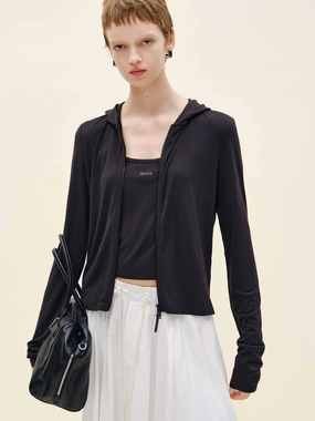 Long Sleeves Hooded Coat Seamless Design Warm Layer Option