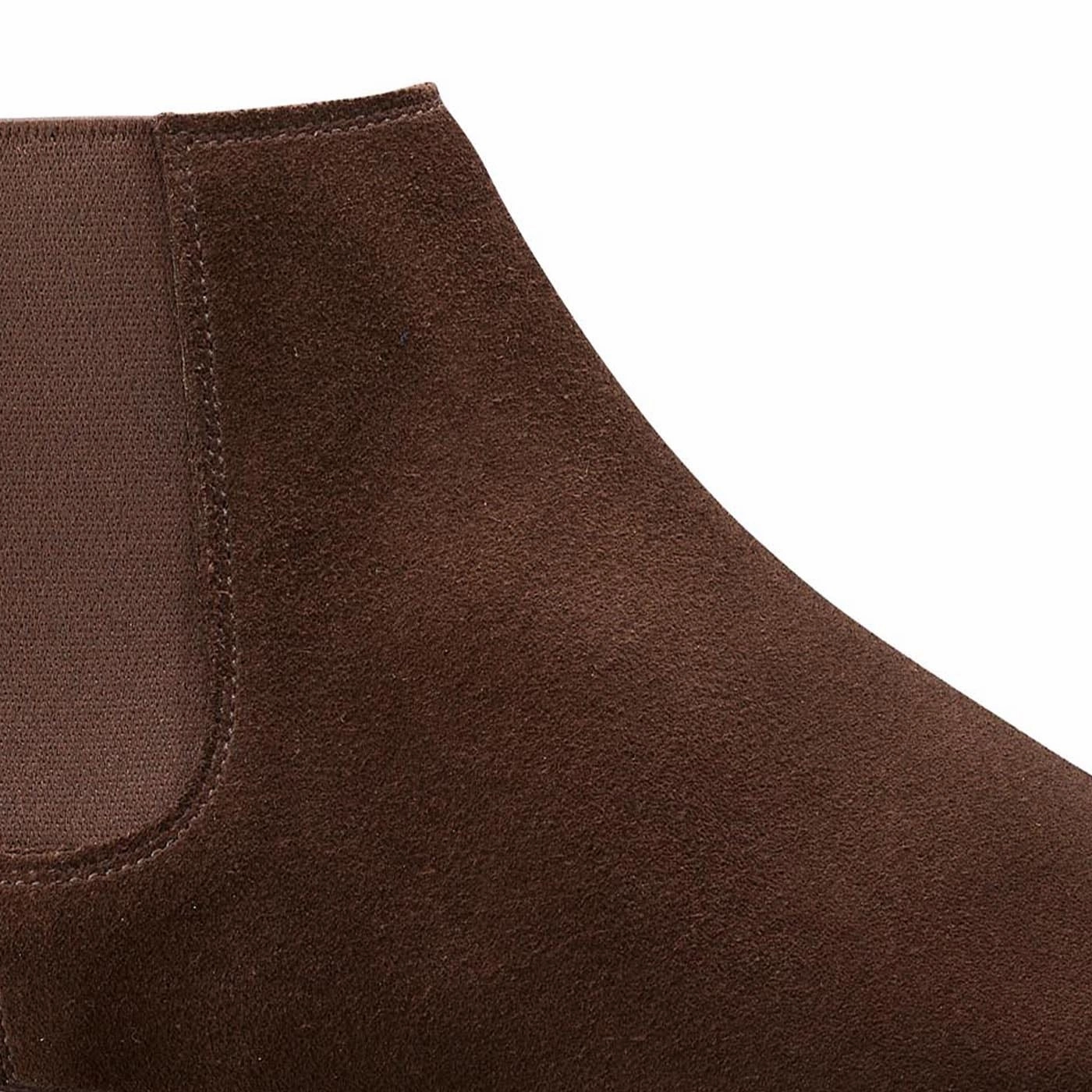 Elgin Dark Brown Suede Cushioned Base