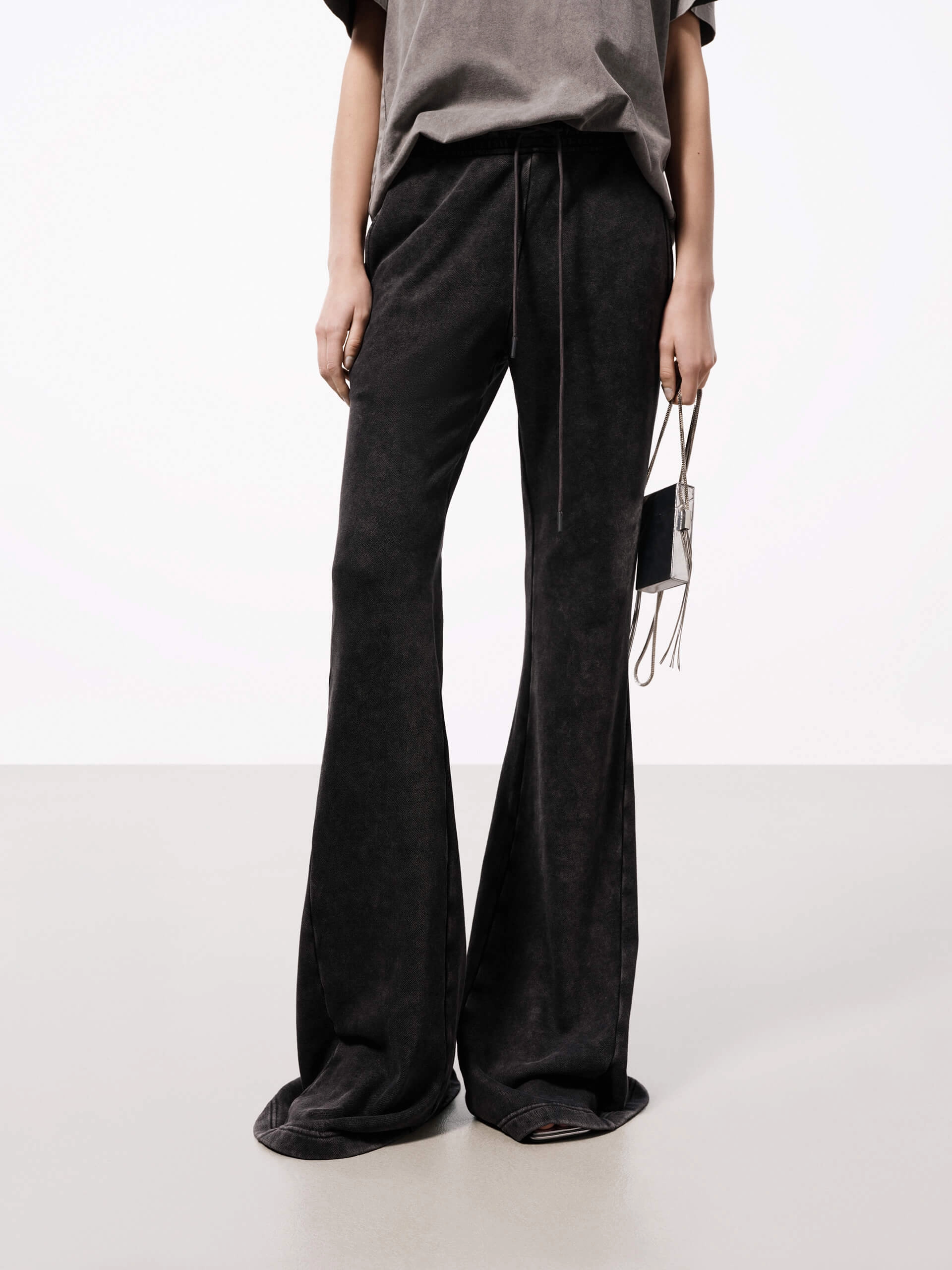 HiddenDrawcord Drawstring Waist Flared Pants