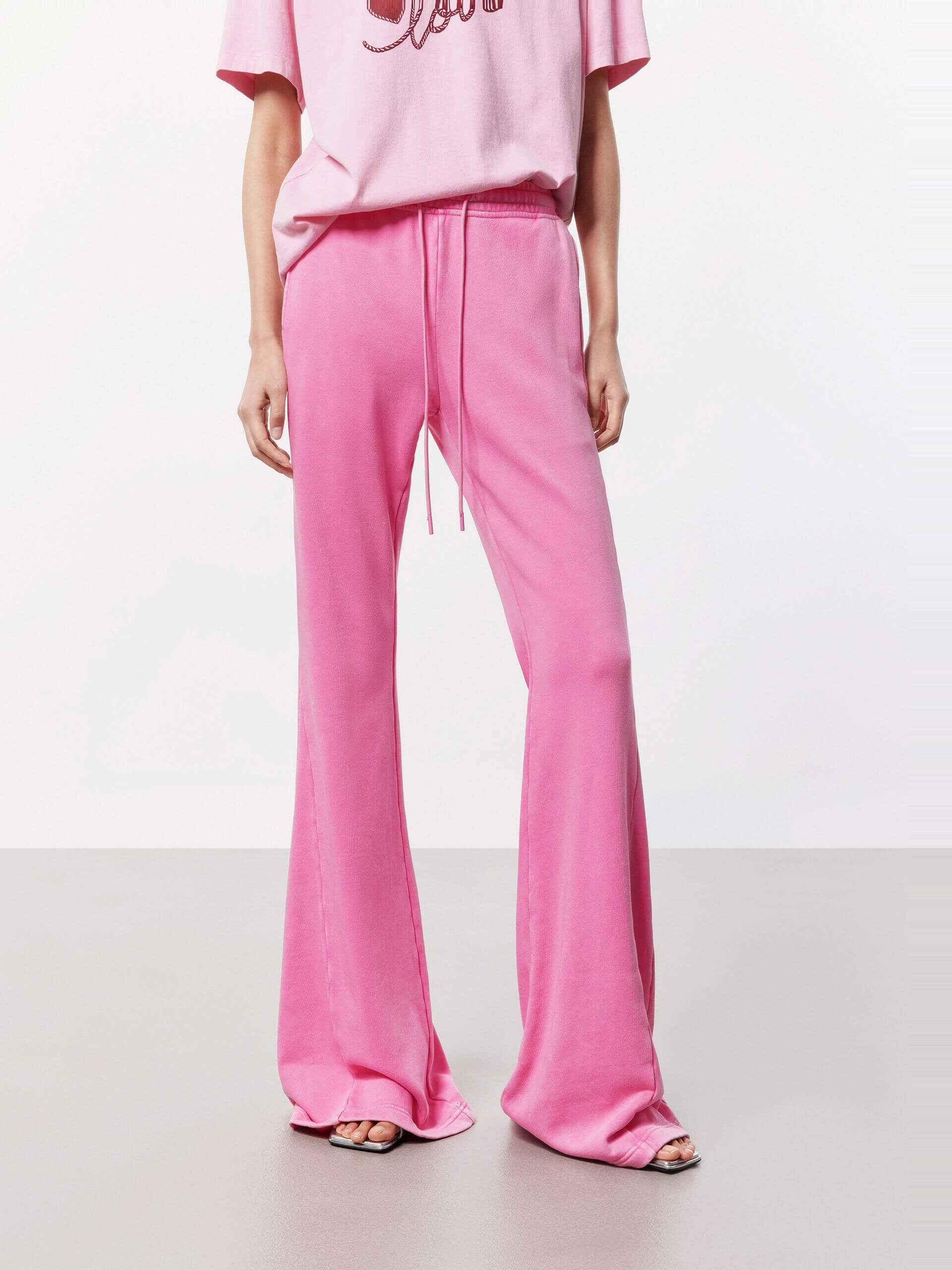 Drawstring Waist Flared Pants Stable Shape Compact Storage