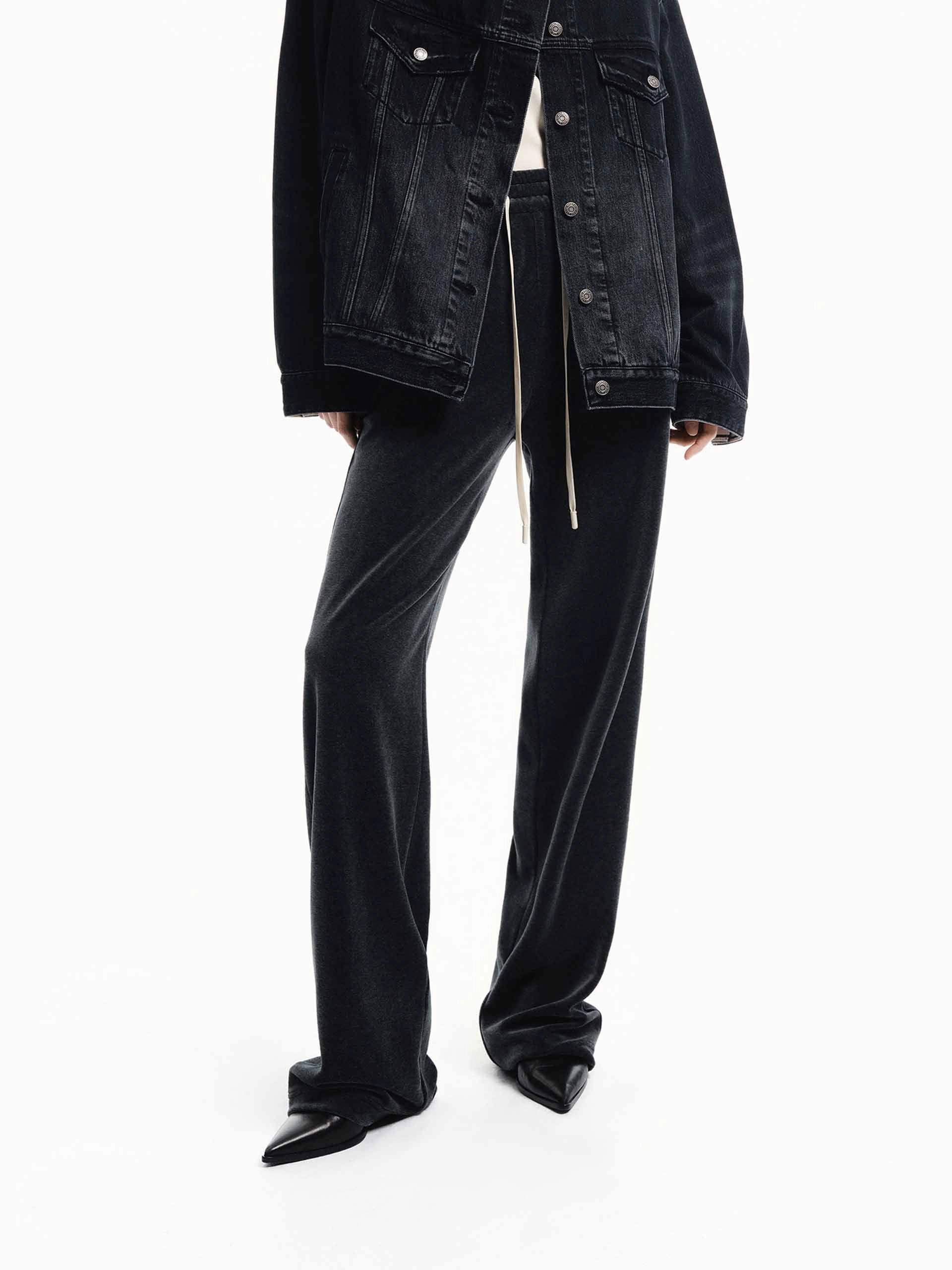 Minimal Style Functional Layers Cotton Blend Drawstring Pants