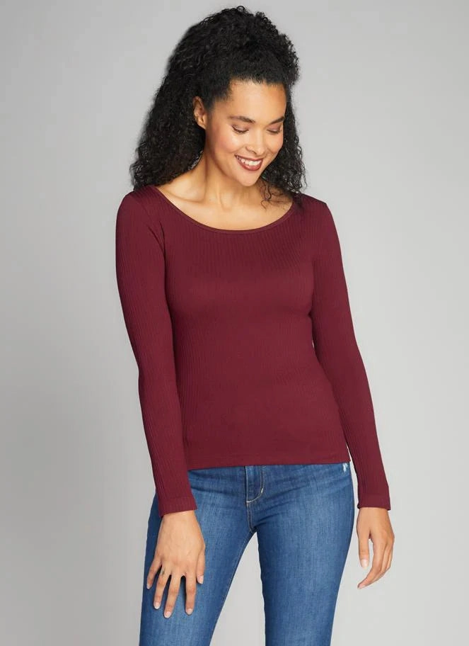 Light Reflective Printing Warm Layer Ribbed Long Sleeve Round Neck