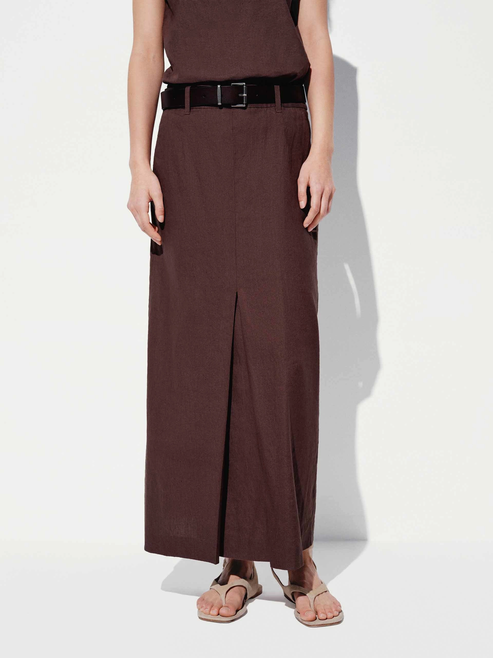 Cozy Design Straight Slit Midi Skirt