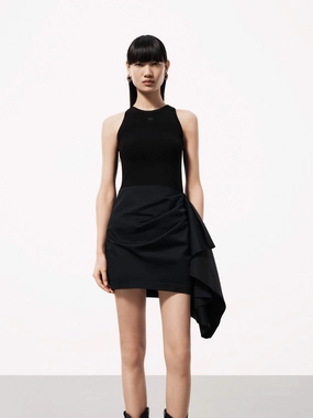 Pleated Detail Mini Dress Mood Focused Minimal Mood