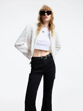 Cropped Tweed Jacket Layered Protection