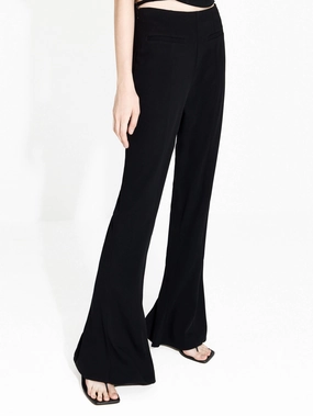 Deconstructed Flared Pants Stretchable Waist