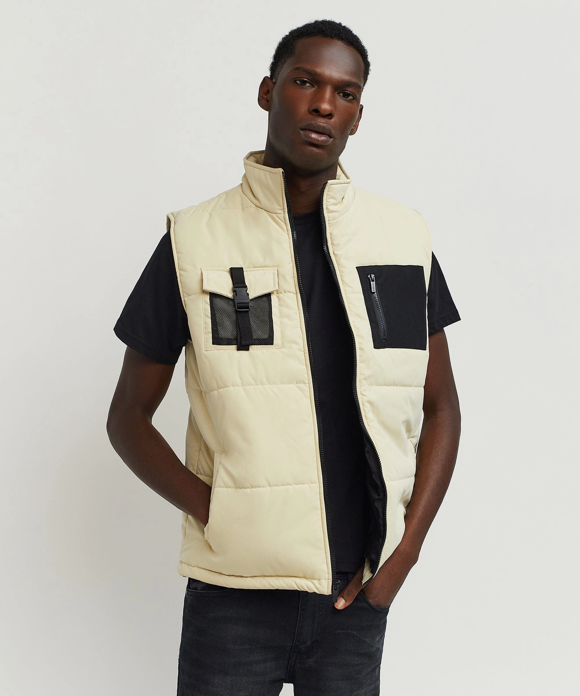 Canvas Make Weatherproof Zipper Tech Associate Utility Vest - Taupe